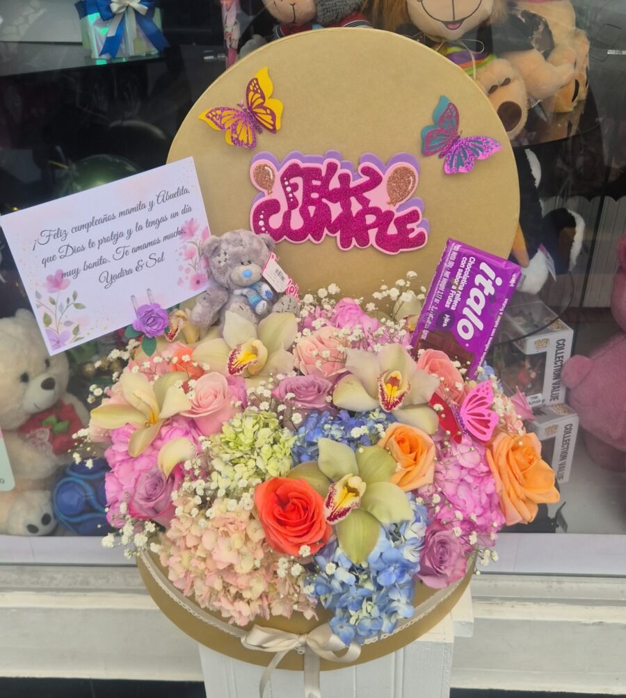 Caja Hortecias, Rosas y Orquideas