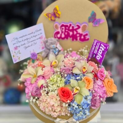 Caja Hortecias, Rosas y Orquideas