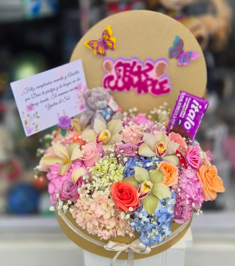 Caja Hortecias, Rosas y Orquideas
