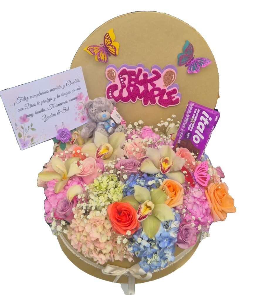 Caja Hortecias, Rosas y Orquideas