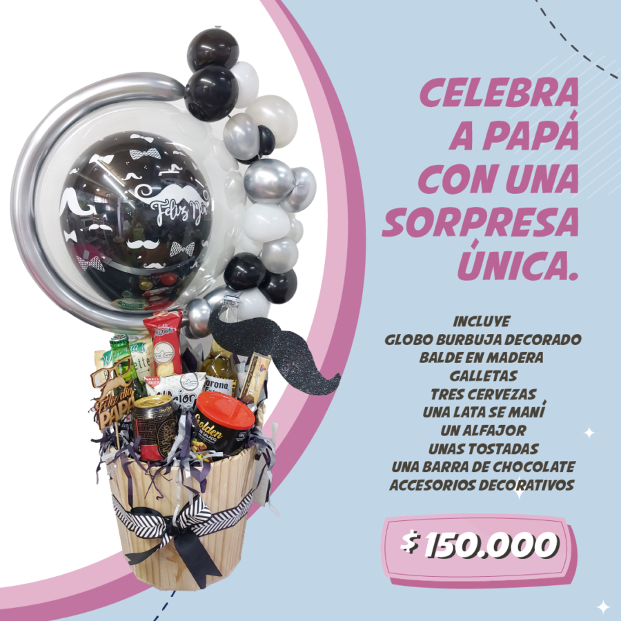 Ancheta balde madera globos