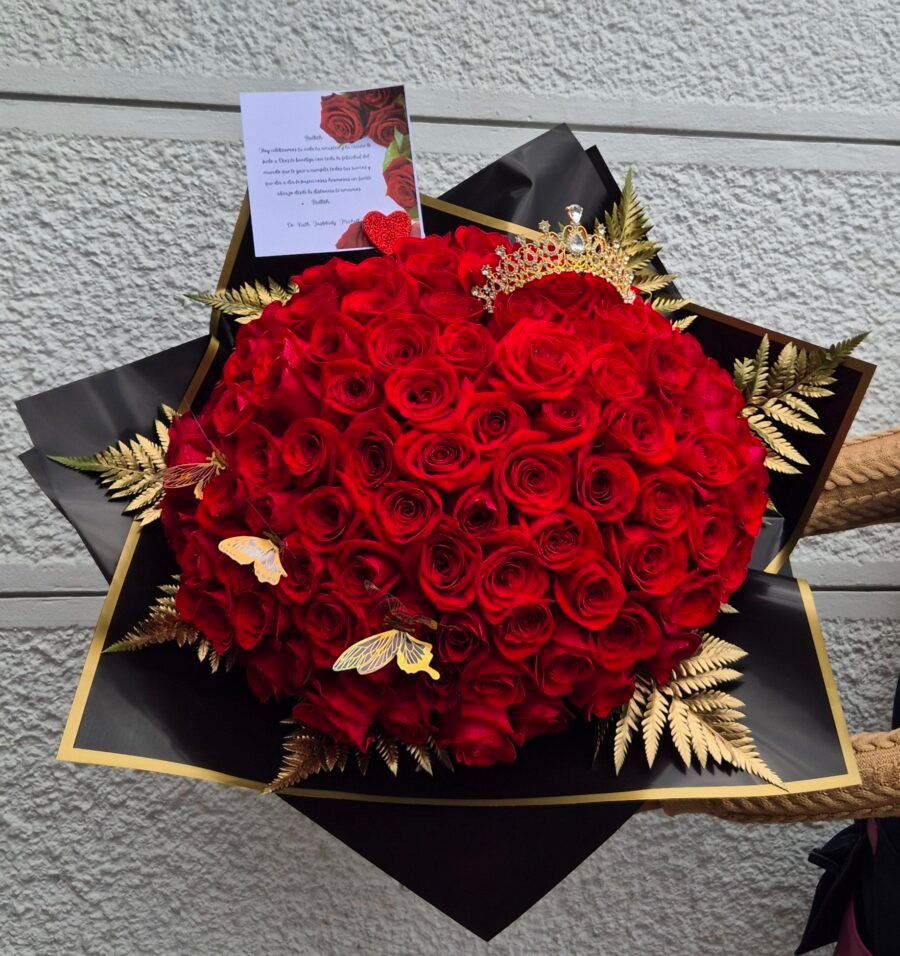 Bouquet buchon 100 Rosas 🌹 dorado