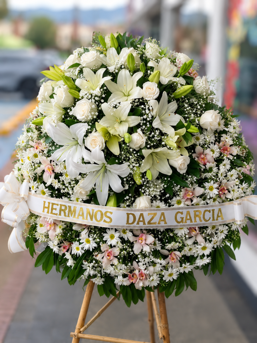 Corona condolencias Margaritas